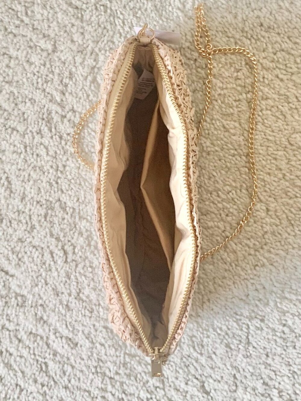 NWT J. Crew Factory Woven Clutch, Light Tan, One Size - Picture 11 of 13